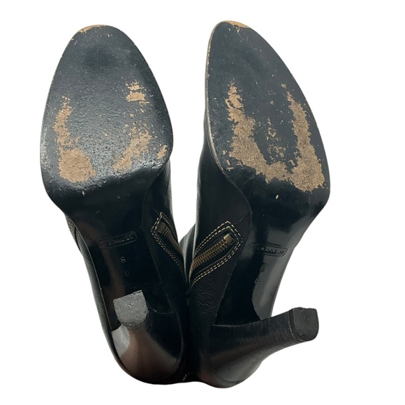 Coach Nancie Black Leather Booties Size 6 - Picture 13 of 16